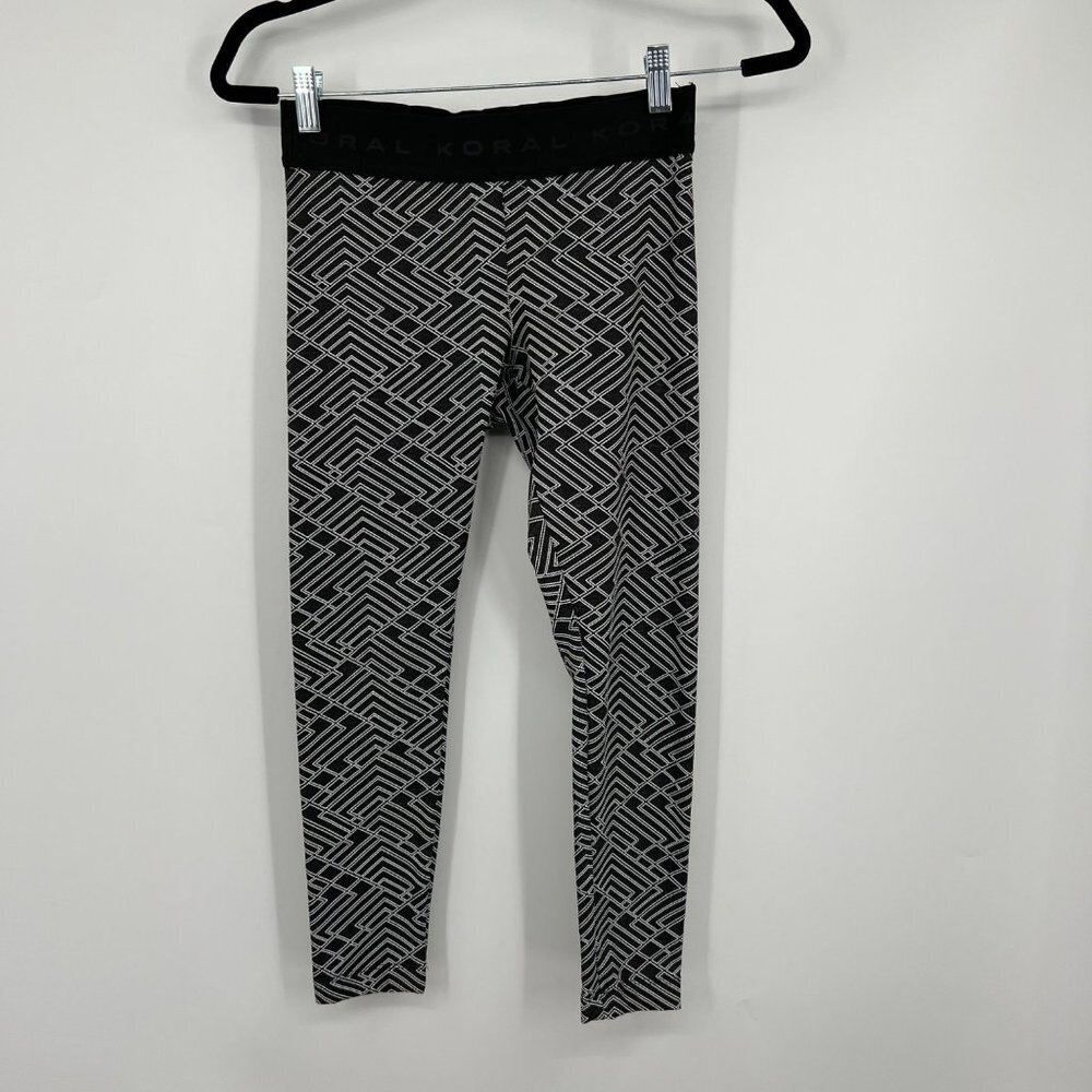 Koral textured pattern black & white leggings Small